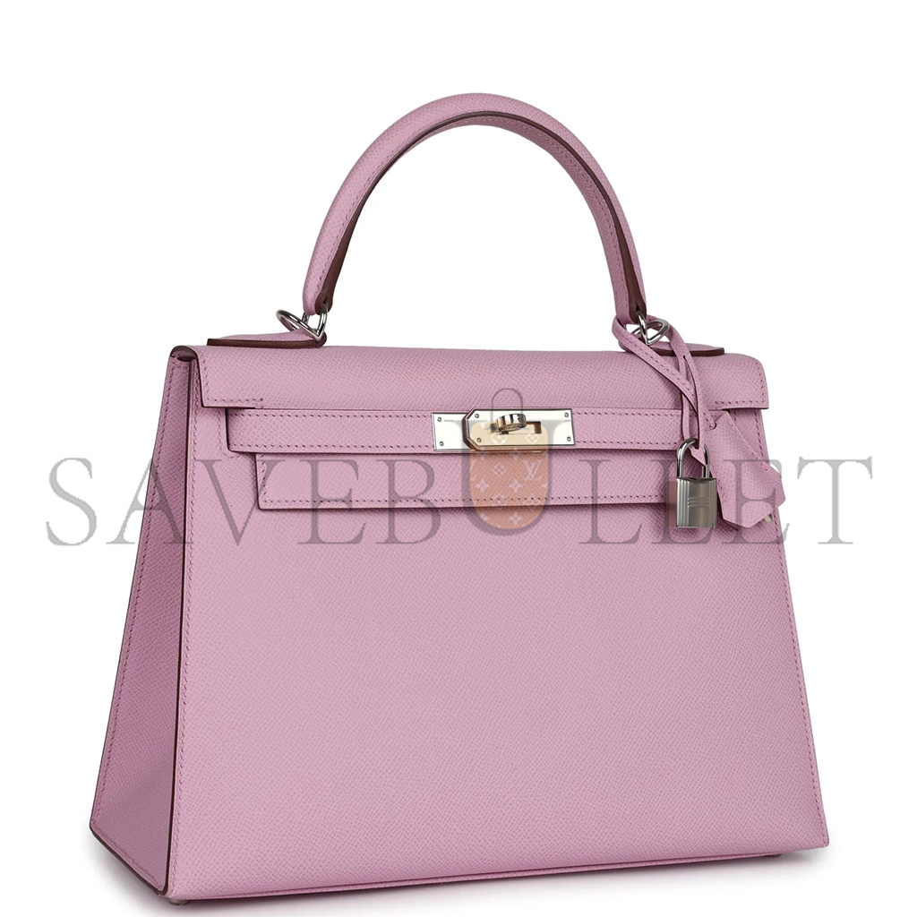 H**mes master kelly sellier 25 mauve sylvestre epsom palladium hardware (25*17*7cm)